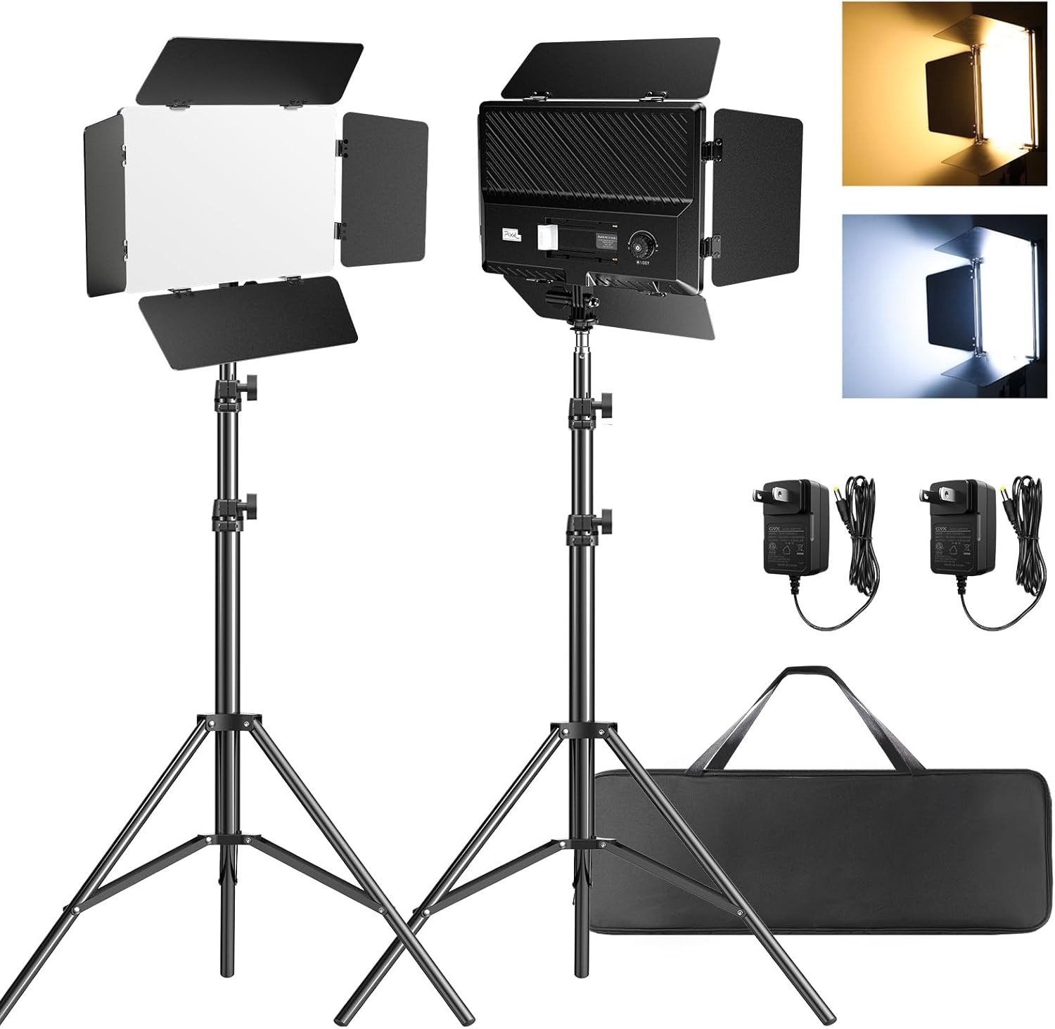 Pixel LED Video Light Kit for Dimmable Photography Lighting