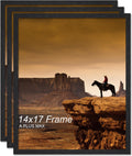 14x17 Picture Frame Set of 3 - Black Engineered Wood Frames