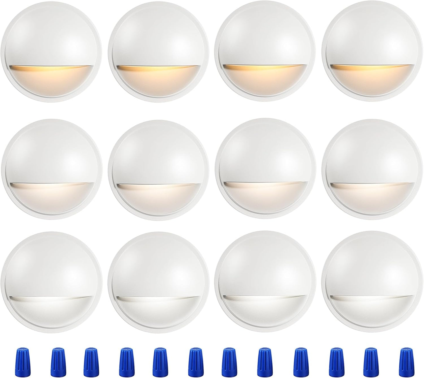 CLOUDY BAY 12 Pack Low Voltage LED Deck Lights for Outdoor Use