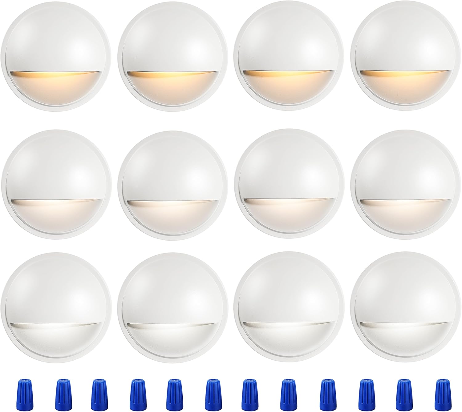 CLOUDY BAY 12 Pack Low Voltage LED Deck Lights for Outdoor Use