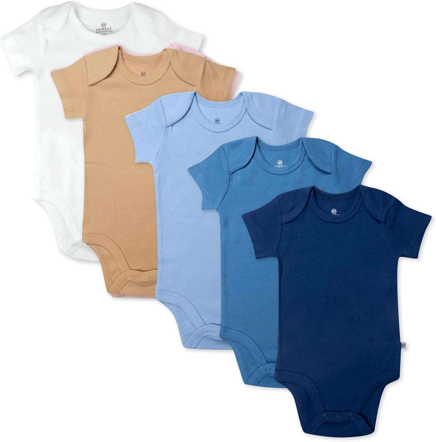 HonestBaby 5-Pack Short Sleeve Bodysuits for Baby Girls