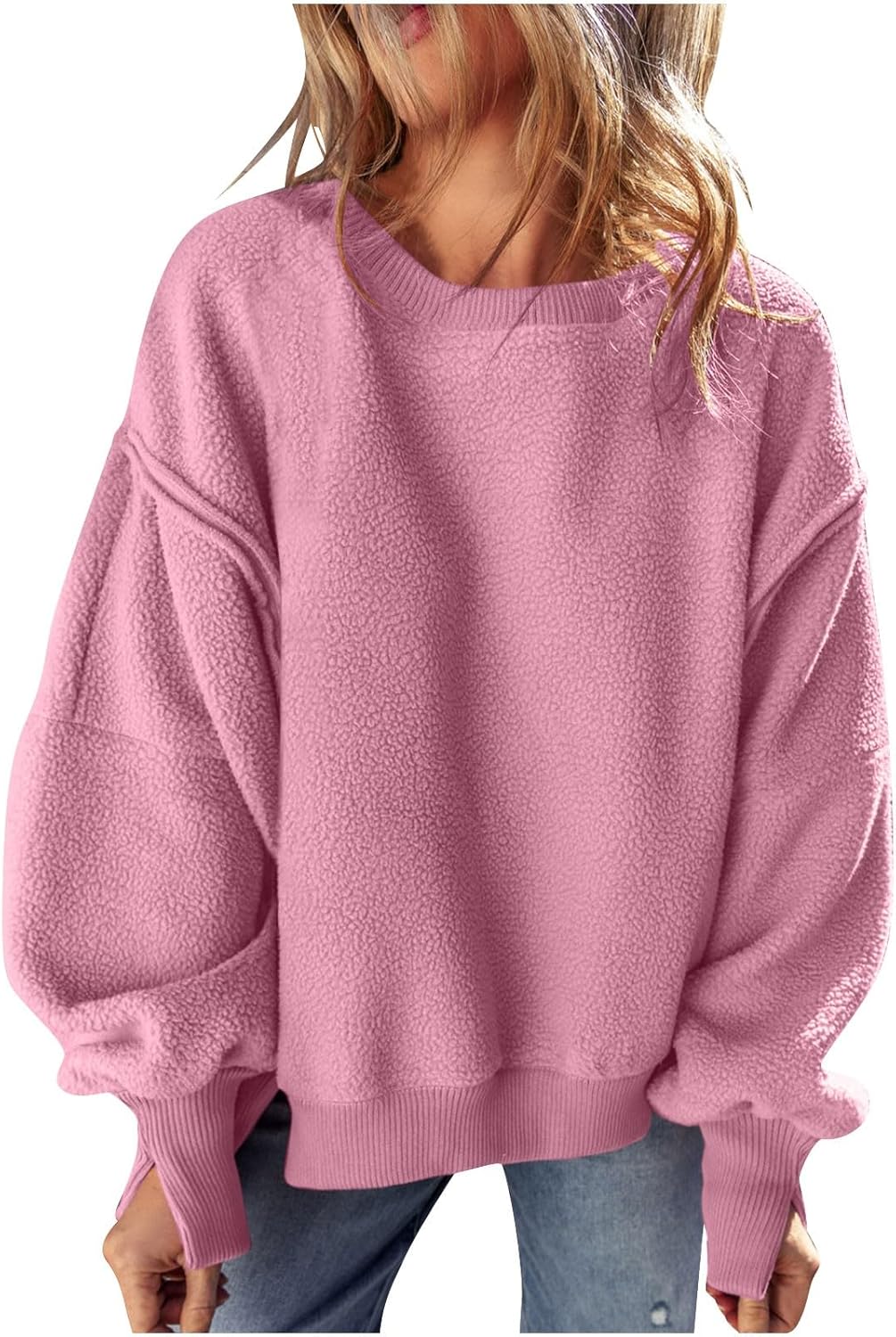 Trendy Oversized Fleece Pullover for Comfort & Style