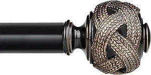 USFOOK 1 Inch Curtain Rod Set for Windows, 72 to 144 Inches