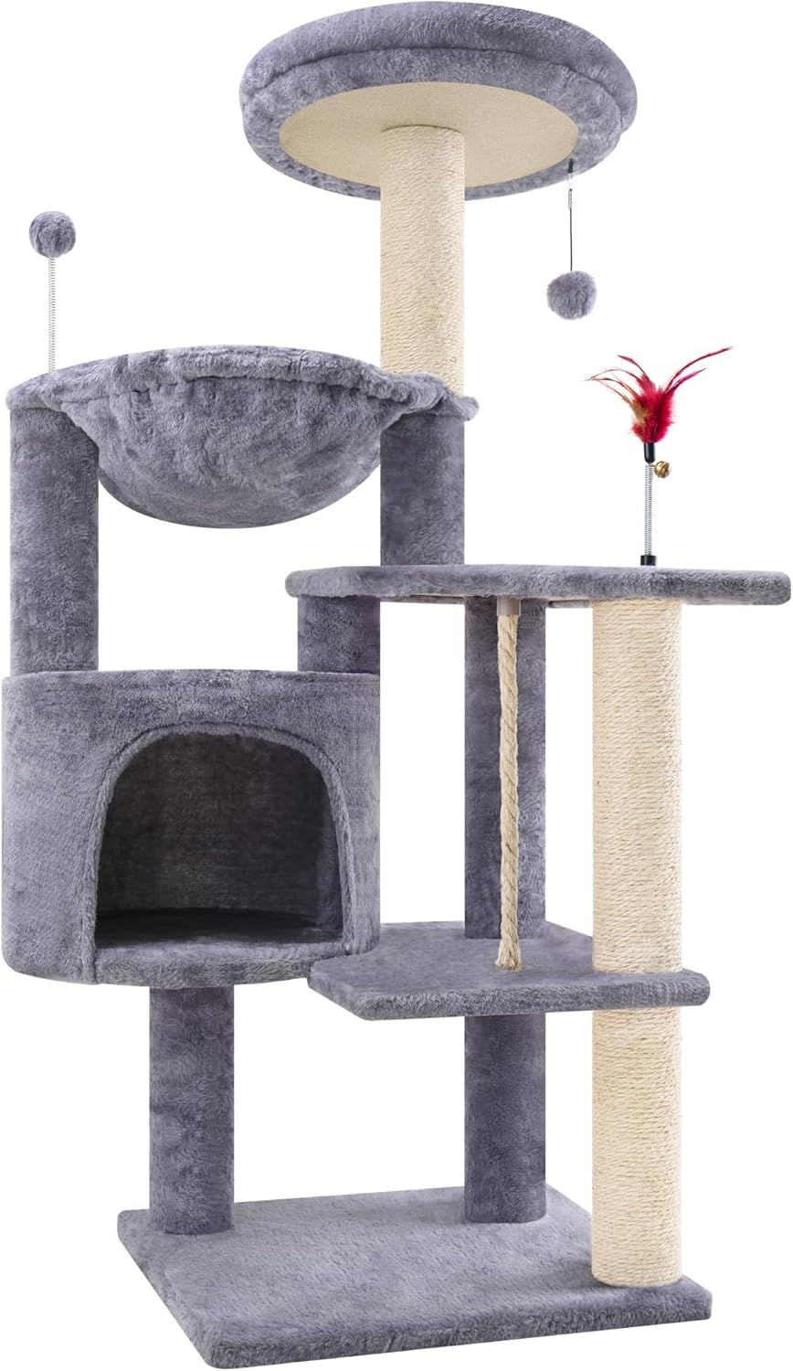 42.5ft' Cat Tree for Indoor Cats with Cozy Condo and Perches