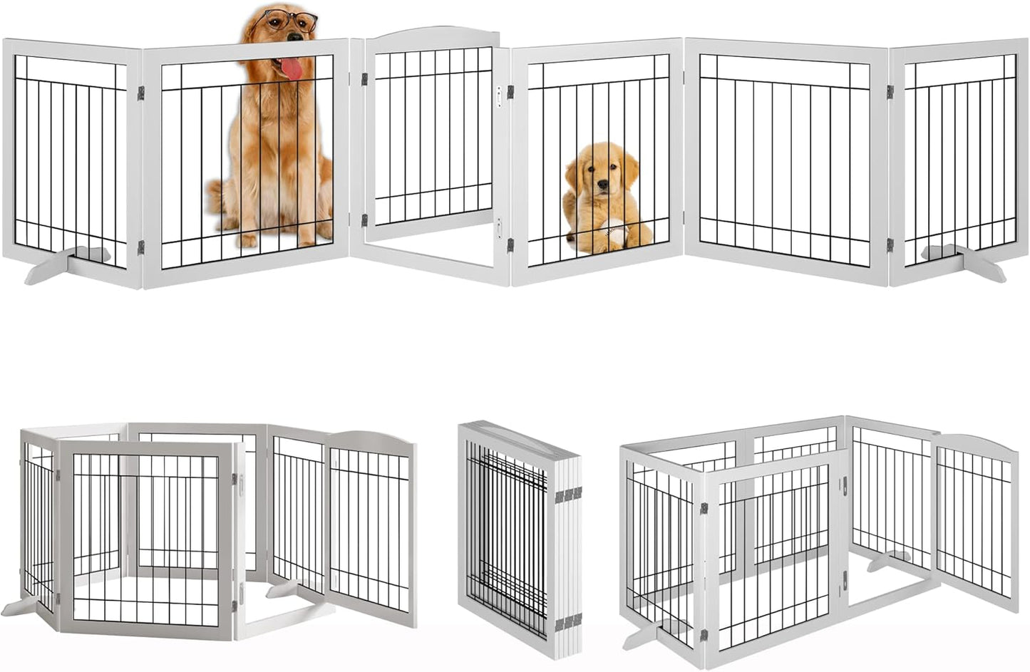 Vantas Folding Pet Gate 144in Wide, 30in Tall for Safety