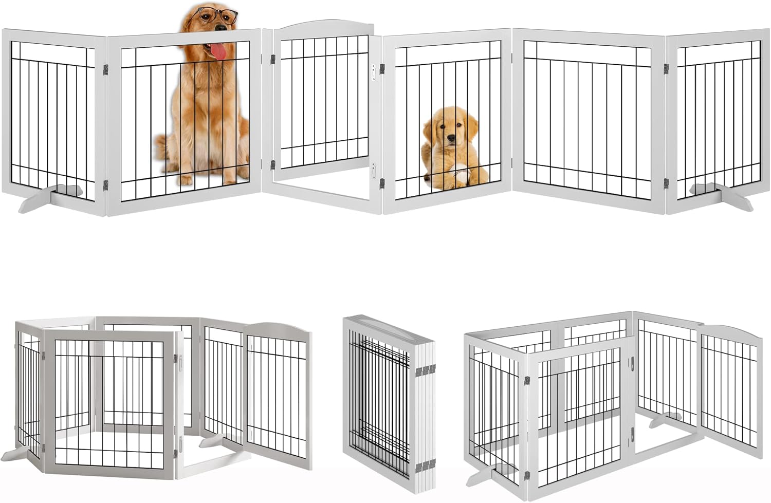 Vantas Folding Pet Gate 144in Wide, 30in Tall for Safety