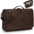 Leather Messenger Bag for Men 15.6 in Laptop - Vintage Briefcase