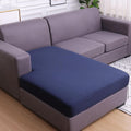 Jacquard Couch Cushion Covers for Chaise L Shape Sectional - Navy