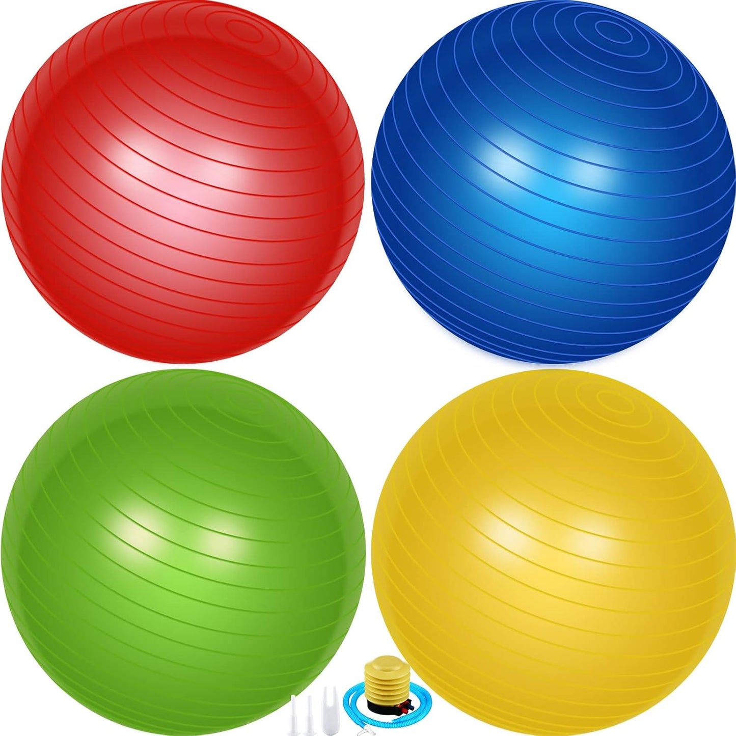 Leyndo 4 Pcs 26 Inch Yoga Exercise Ball Set for Fitness