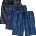 Men's Cotton Pajama Shorts 3-Pack - Plaid Lounge Sleepwear