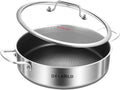 DELARLO Tri-Ply Stainless Steel 7QT Saute Pan for Chefs