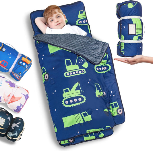 Primlect Thickened Toddler Nap Mat with Removable Pillow and Blanket
