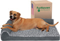 Furhaven Cooling Gel Dog Bed for Large Dogs with Bolsters