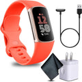 Fitbit Charge 6 Fitness Tracker Smartwatch - Gold Coral Bundle