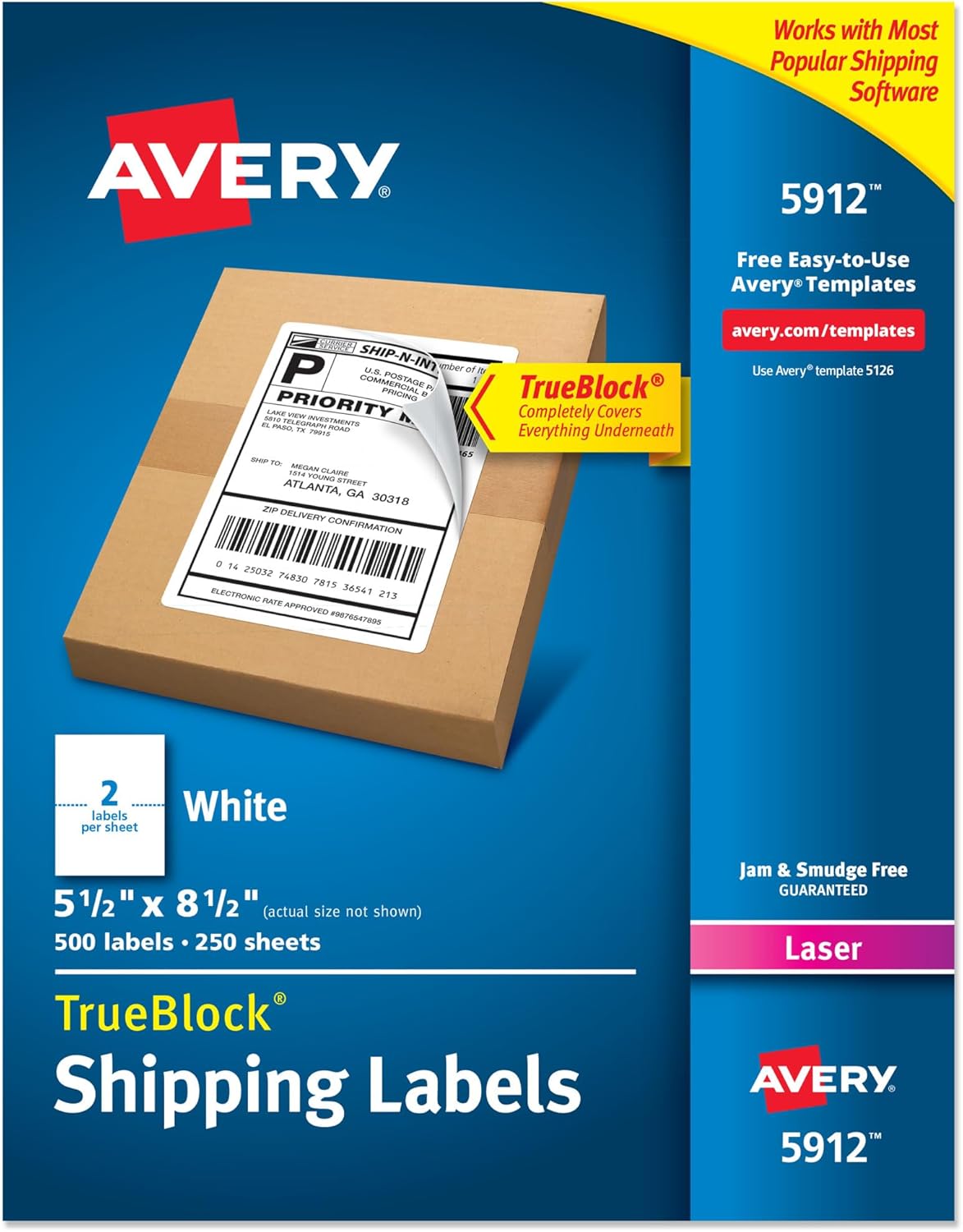 Avery Half-Sheet Printable Shipping Labels for Customization