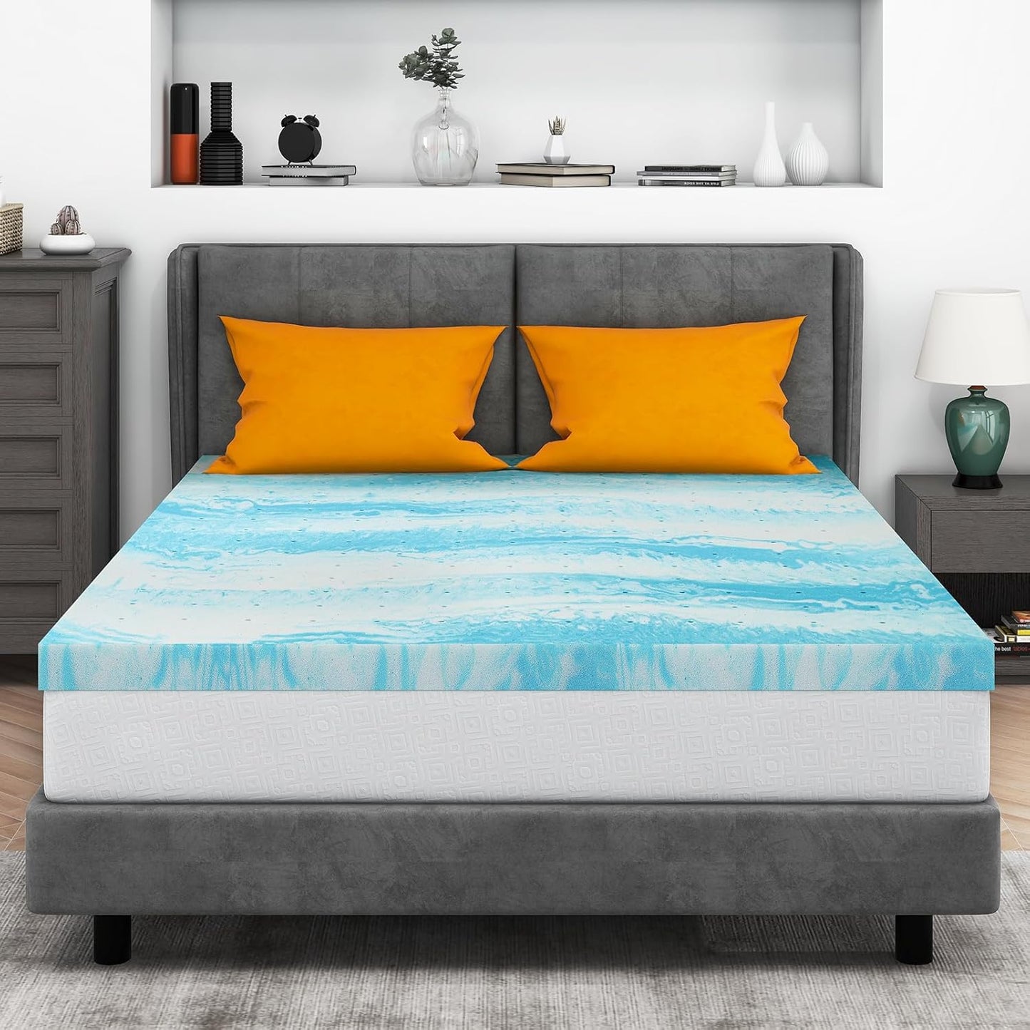 4 Inch Gel Memory Foam Mattress Topper for King Size Bed
