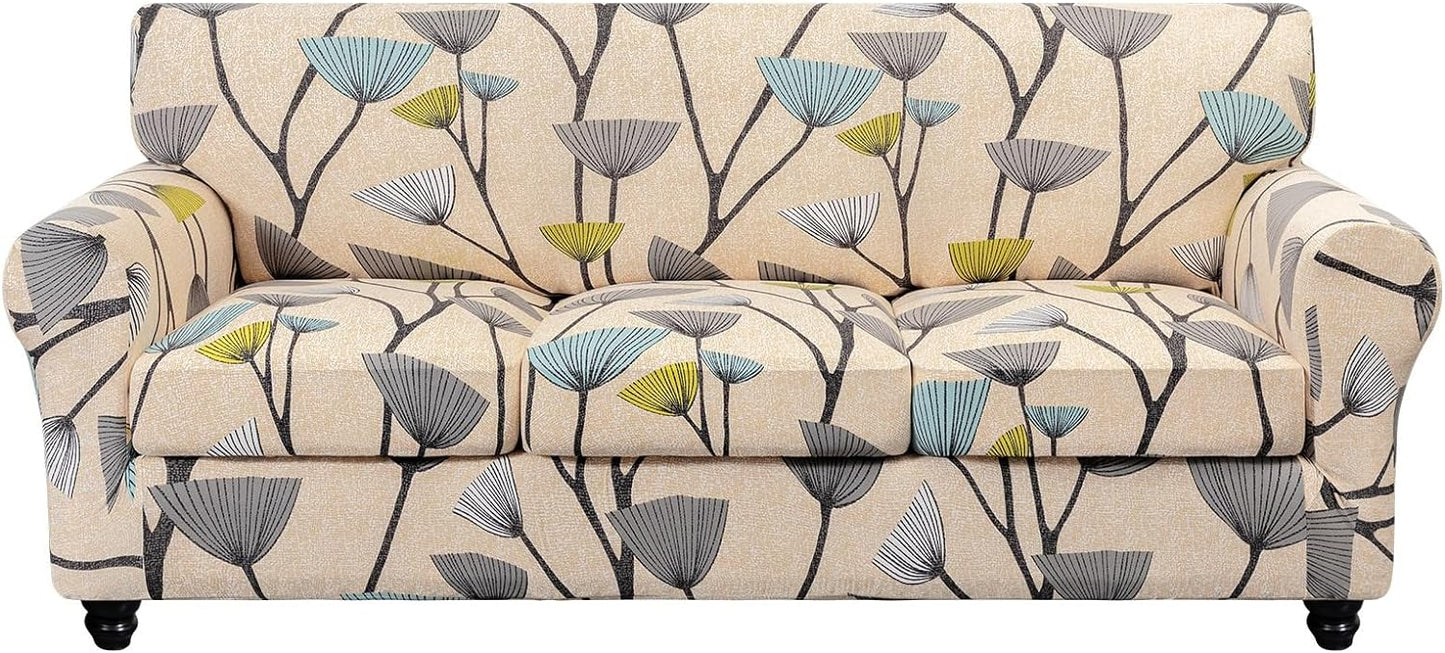 SearchI Stretch Sofa Cover with Floral Pattern for Living Room
