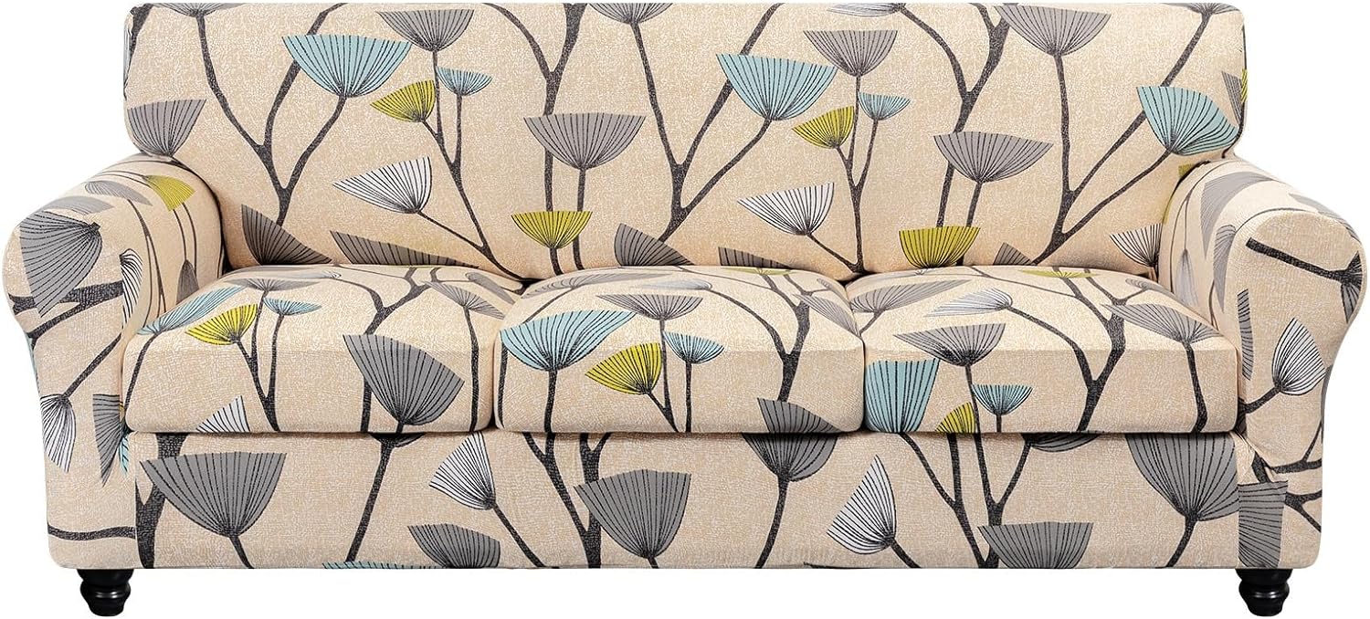 SearchI Stretch Sofa Cover with Floral Pattern for Living Room