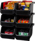 Plastic Containers for Organizing and Storage Bins Large 6-Pack