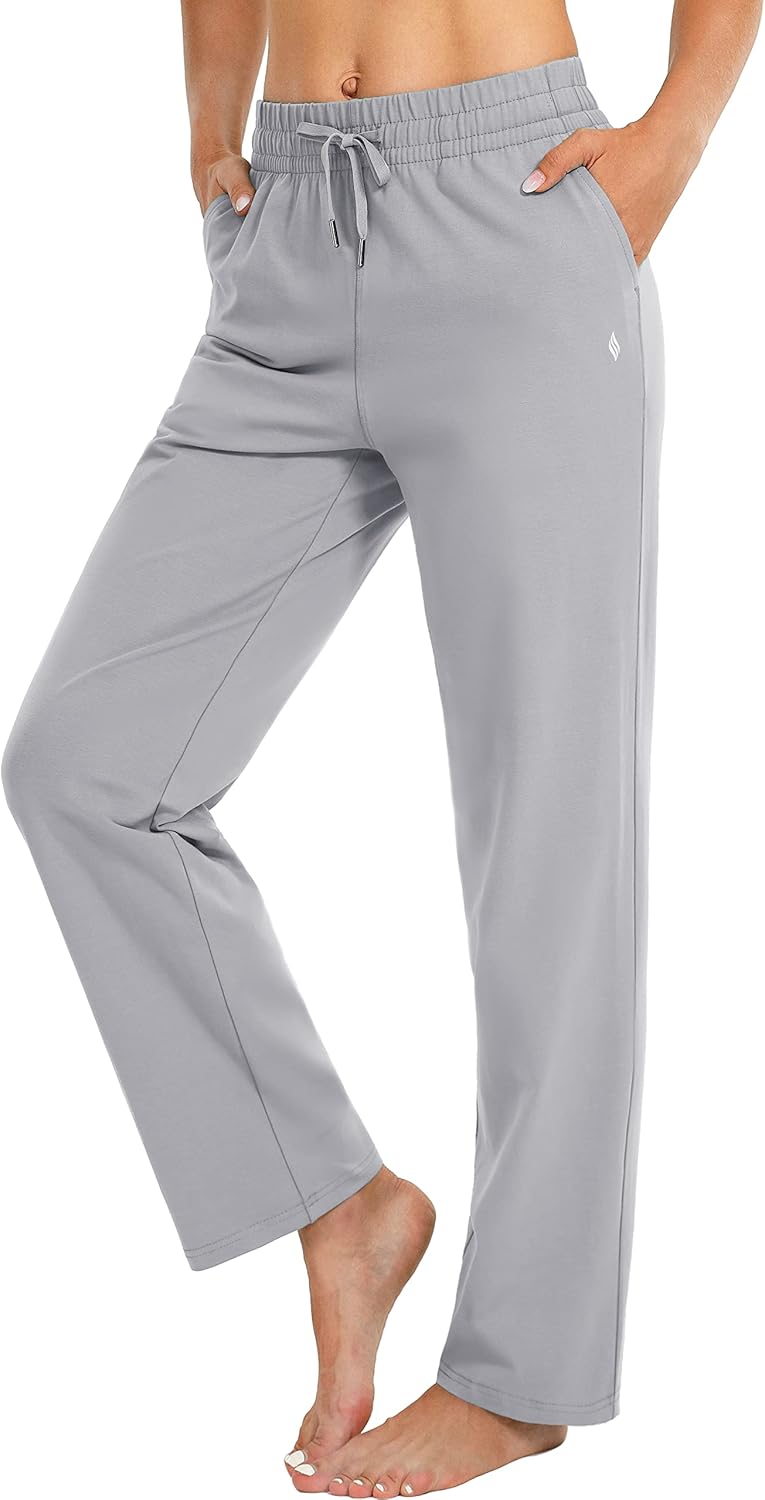 SANTINY Women's Cotton Sweatpants for Yoga and Casual Wear
