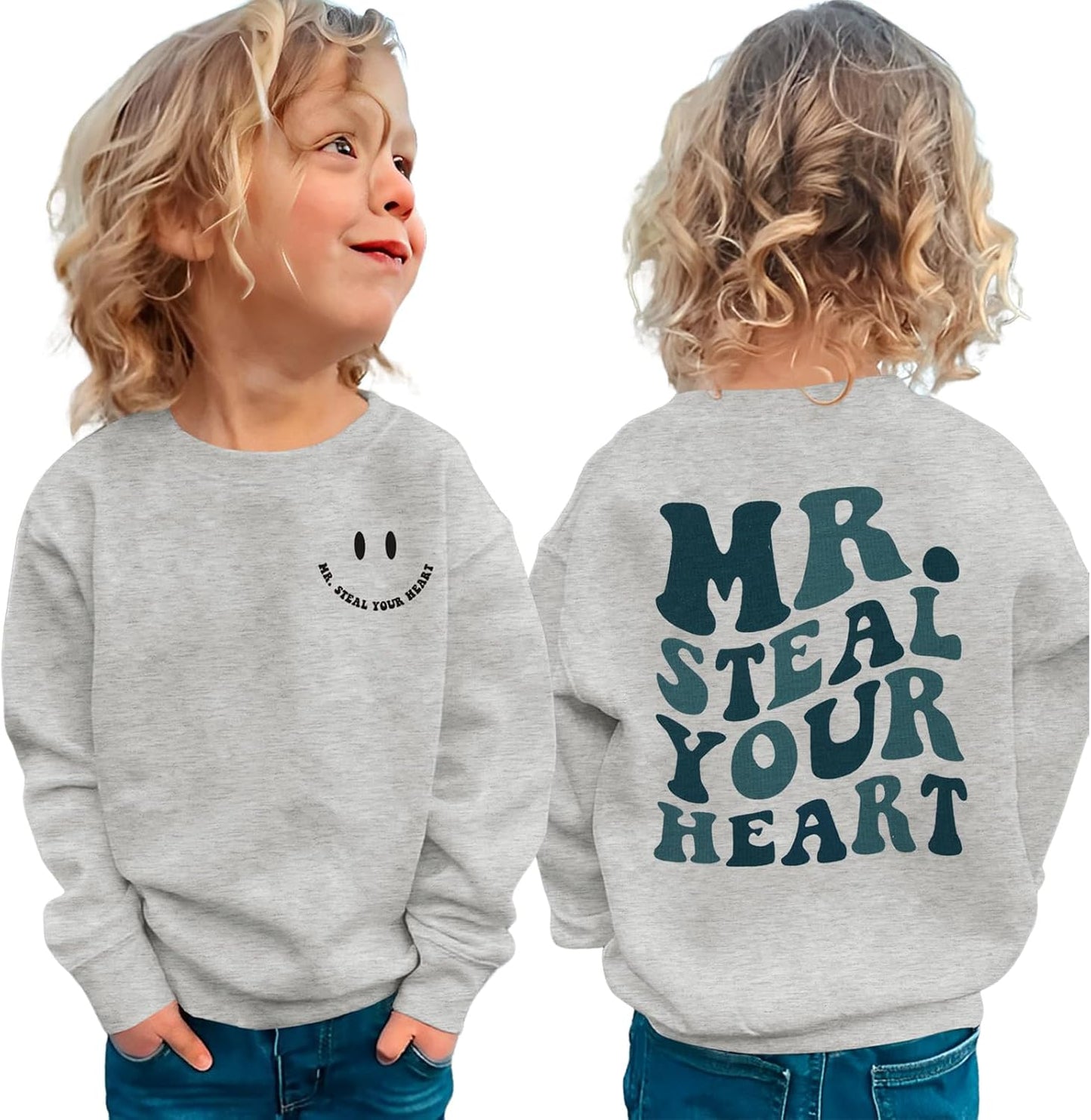 BOUTIKOME Valentine's Baby Steal Heart Sweatshirt