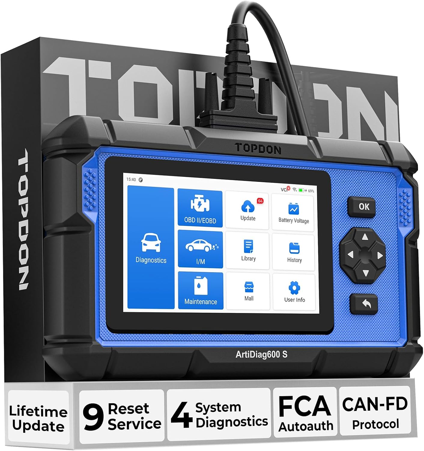 OBD2 Scanner TOPDON AD600S: Advanced Diagnostics Tool for Cars