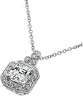 Classic 18in Platinum Plated Sterling Silver Pendant Necklace