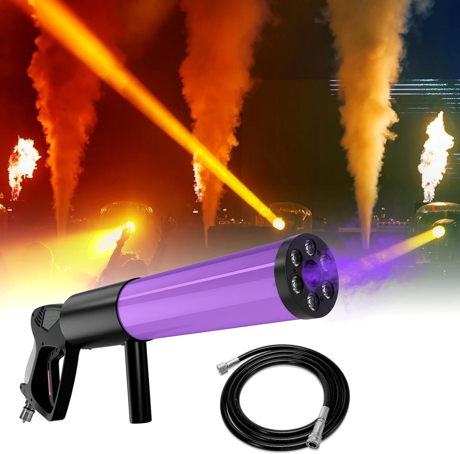Handheld CO2 Jet Blaster with RGB Lights for Events and Parties