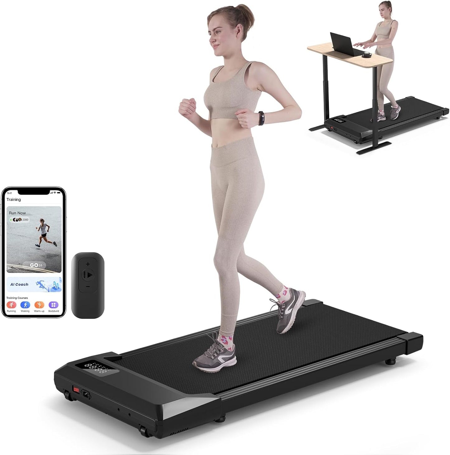DeerRun Upgrade Walking Pad - Smart Under Desk Treadmill