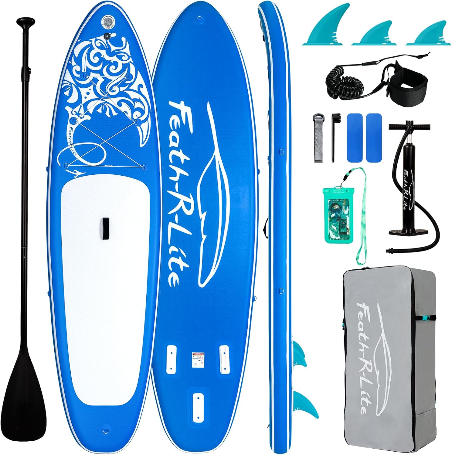 FEATH-R-LITE Inflatable Paddle Board for Adults with Accessories