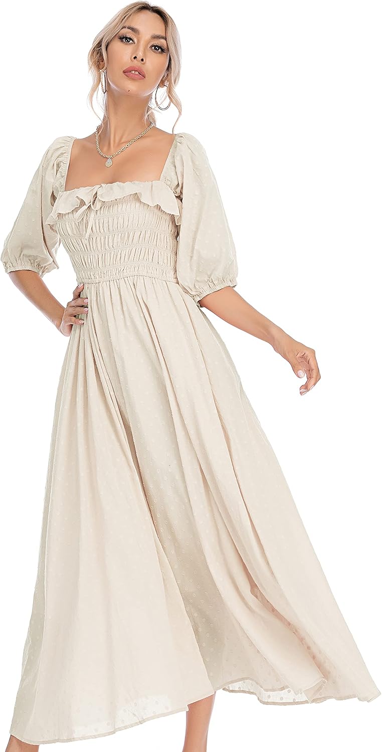 R.Vivimos Women Summer Half Sleeve Cotton Ruffled Dresses Review