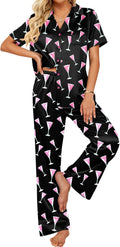 Silk Pajamas for Womens 2-Piece Satin Set - Soft Button Down
