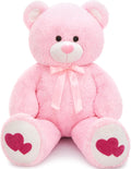 Tezituor Giant Teddy Bear 4ft Red Heart Plush - Big Gift for Her