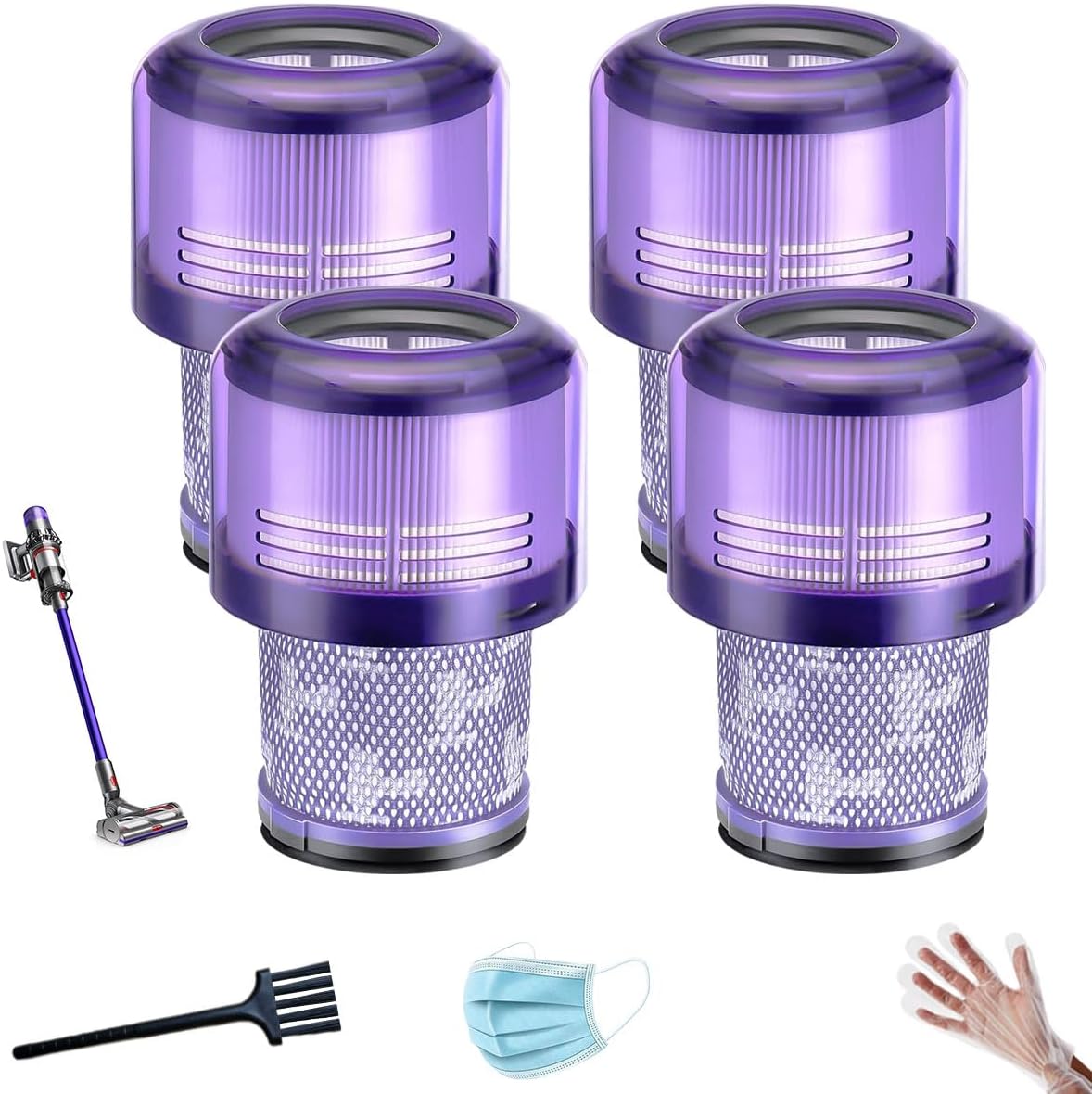 Enhance Performance with 4 Pack Vacuum Filters for Dyson V11 & V15 - NKA