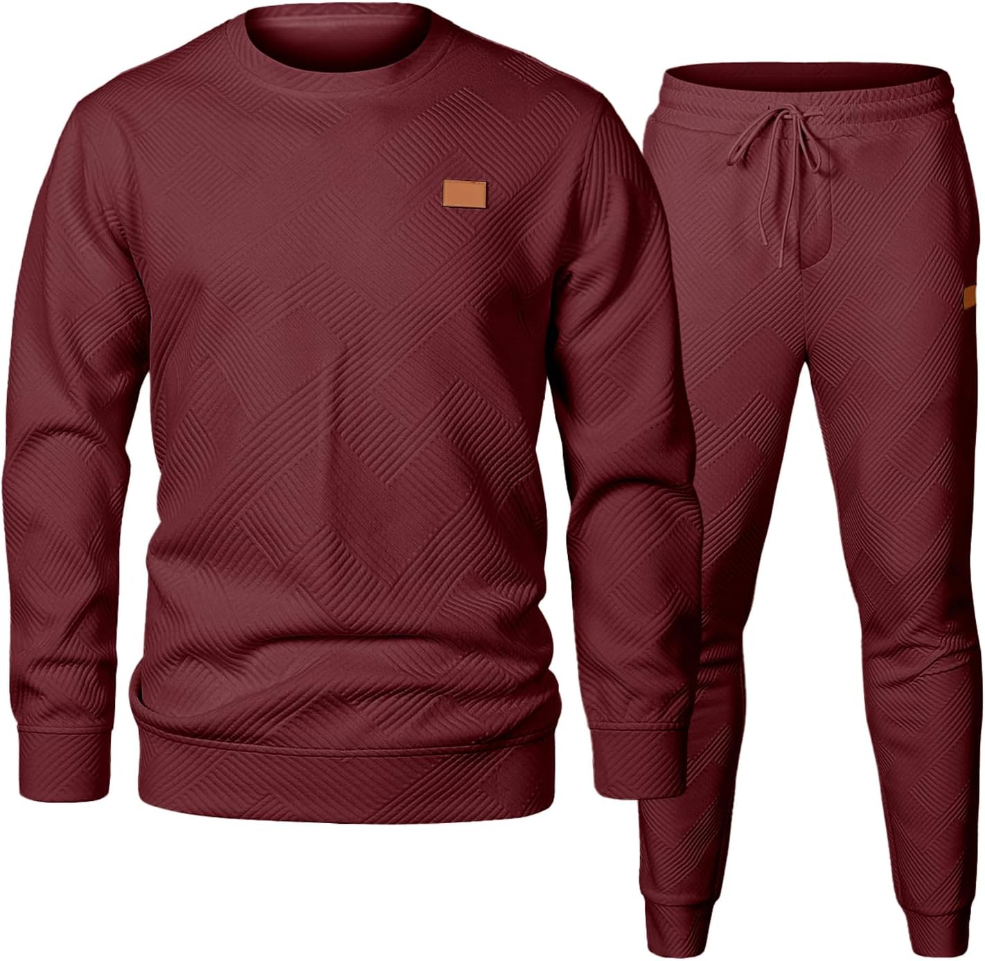 JMIERR Men's 2 Piece Outfits Knit Jacquard Tracksuit Set