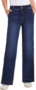 Womens Wide Leg Jeans High Waisted Straight Fit - Casual 90s Style
