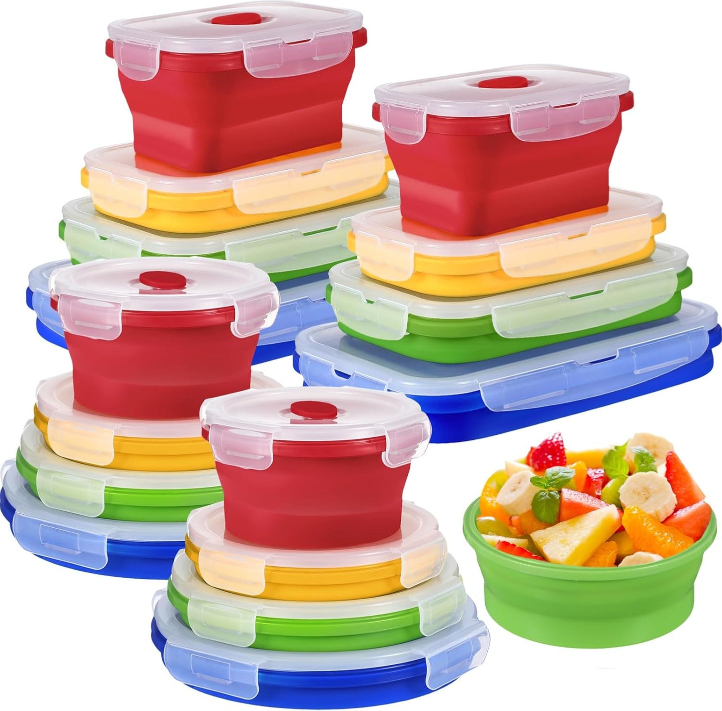 Yaomiao Collapsible Food Storage Containers for Kitchen and Travel