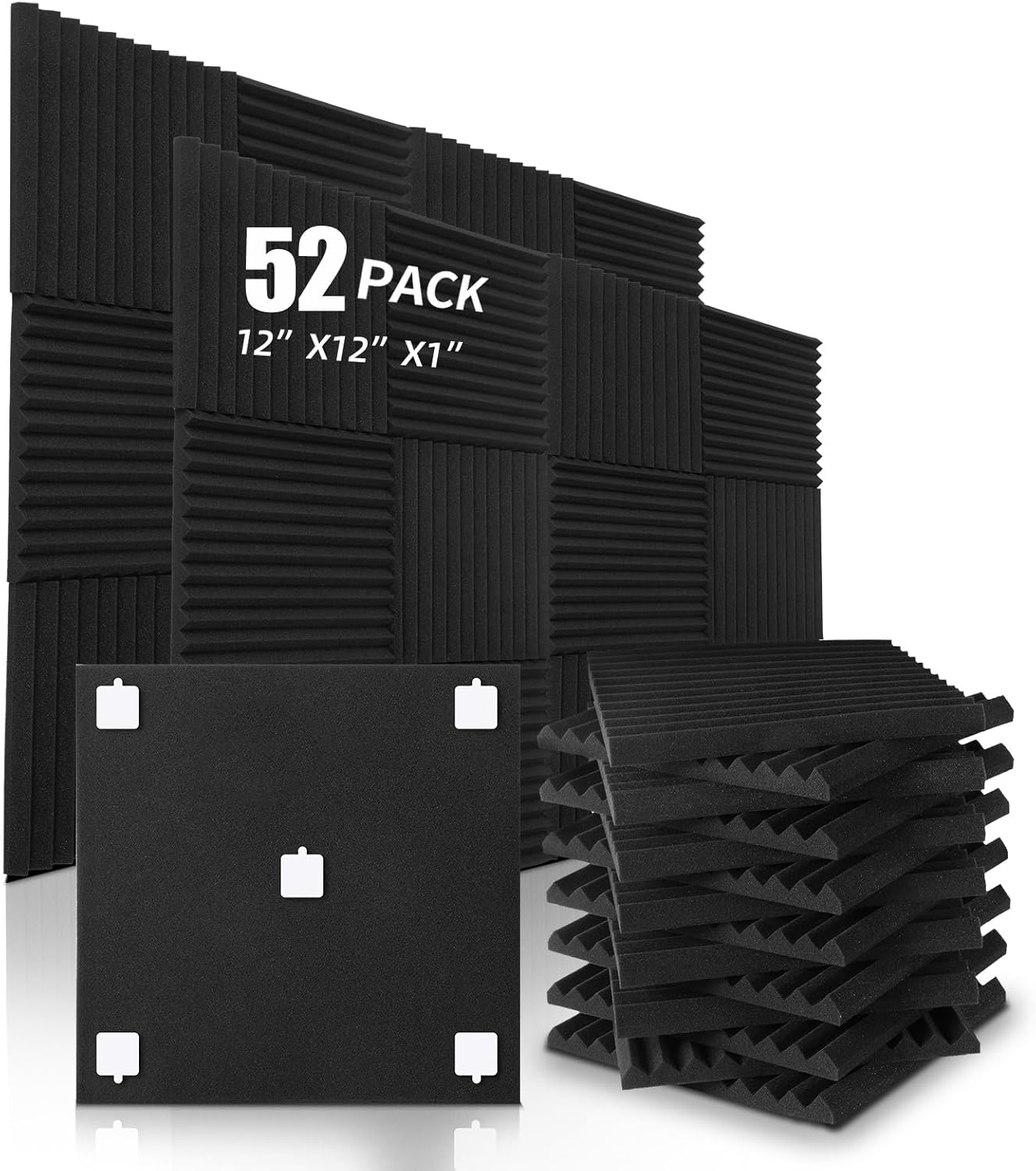 52 Pack Acoustic Foam Panels for Soundproofing Home Office