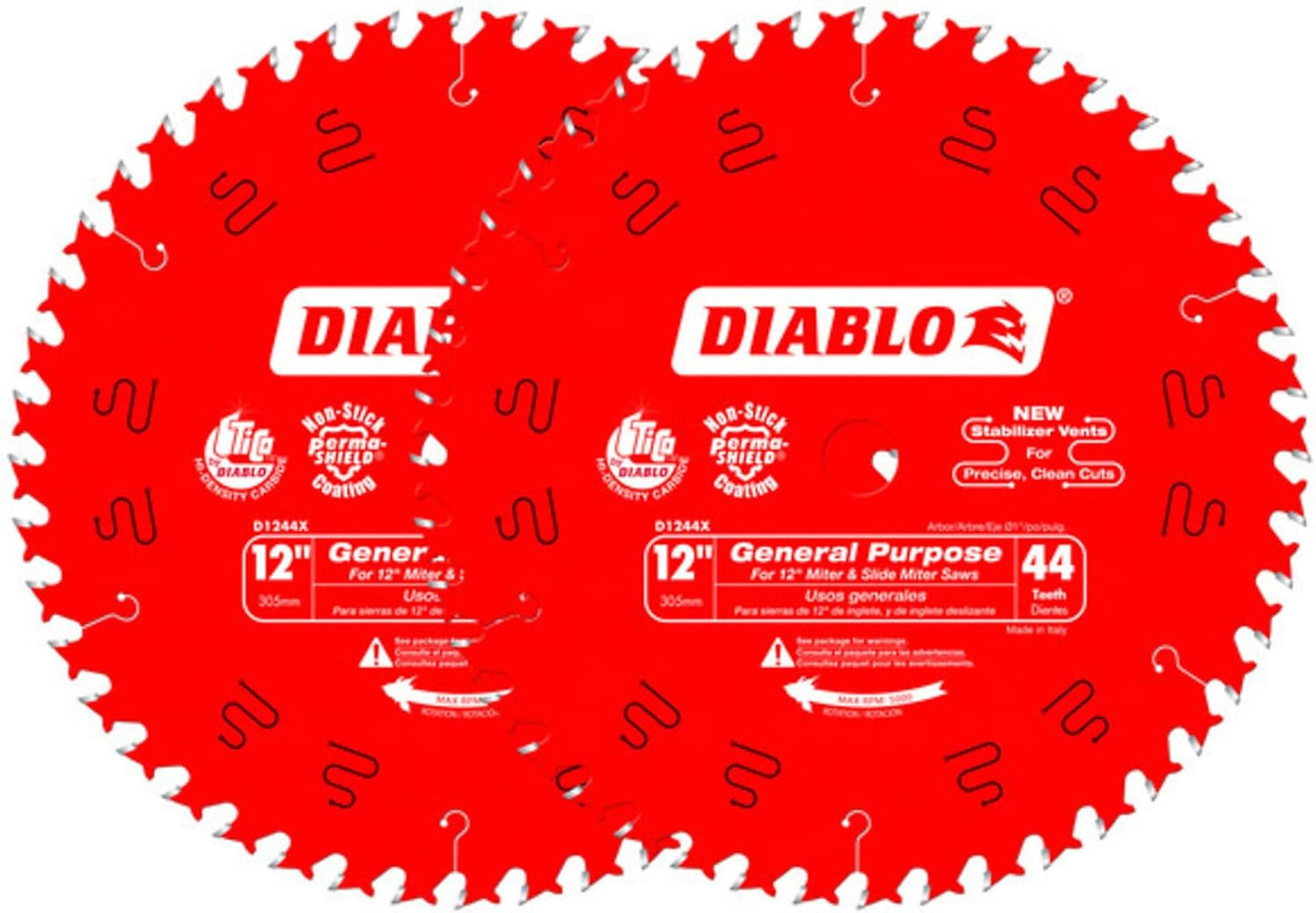 Diablo Carbide Circular Saw Blade - 12in, 44-Tooth, 2-Pack