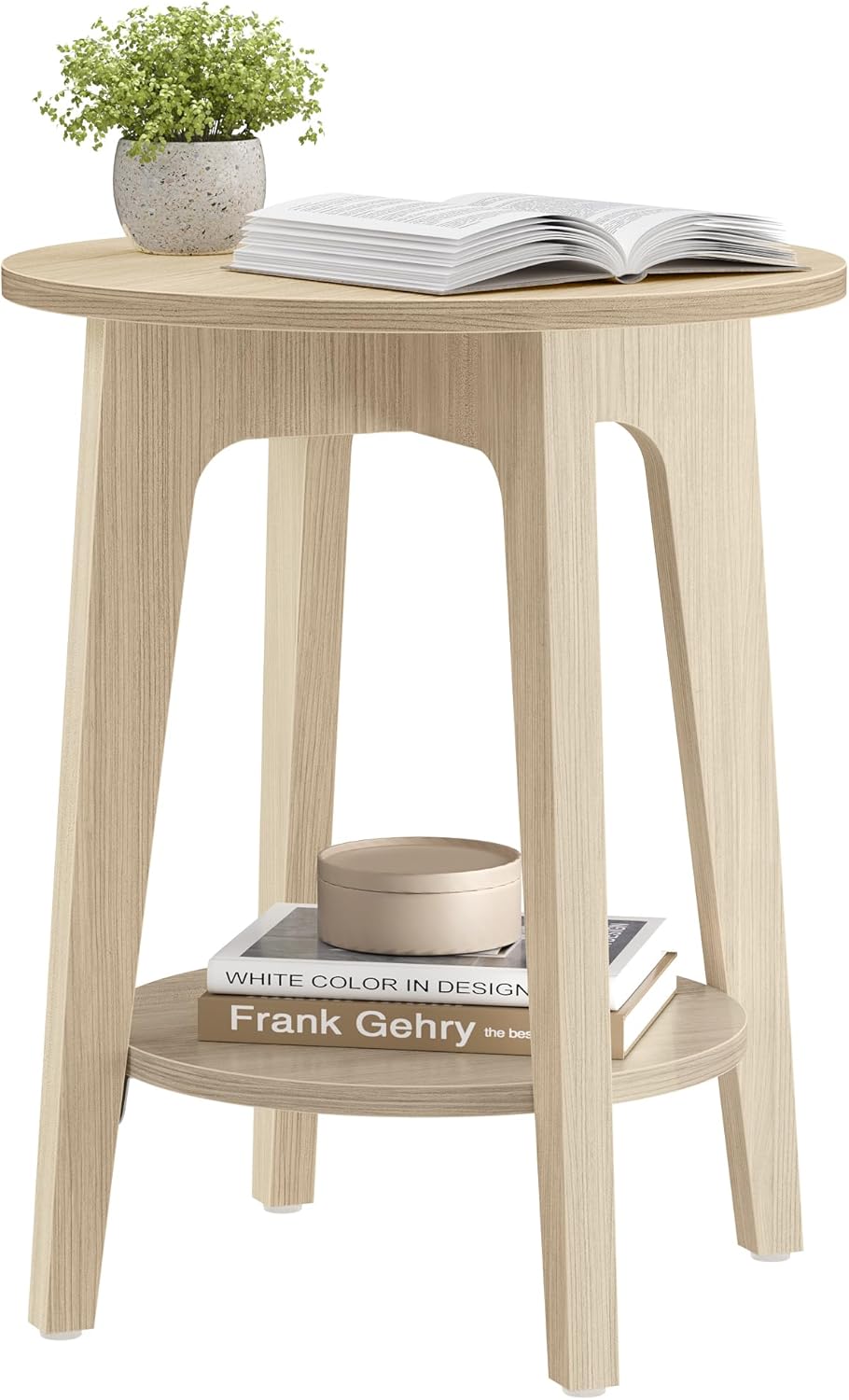 VASAGLE MAEZO Collection Small Round End Table for Living Room