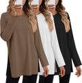 Oversized Long Sleeve Cotton Shirts 3 Pack - Comfortable Everyday Fit
