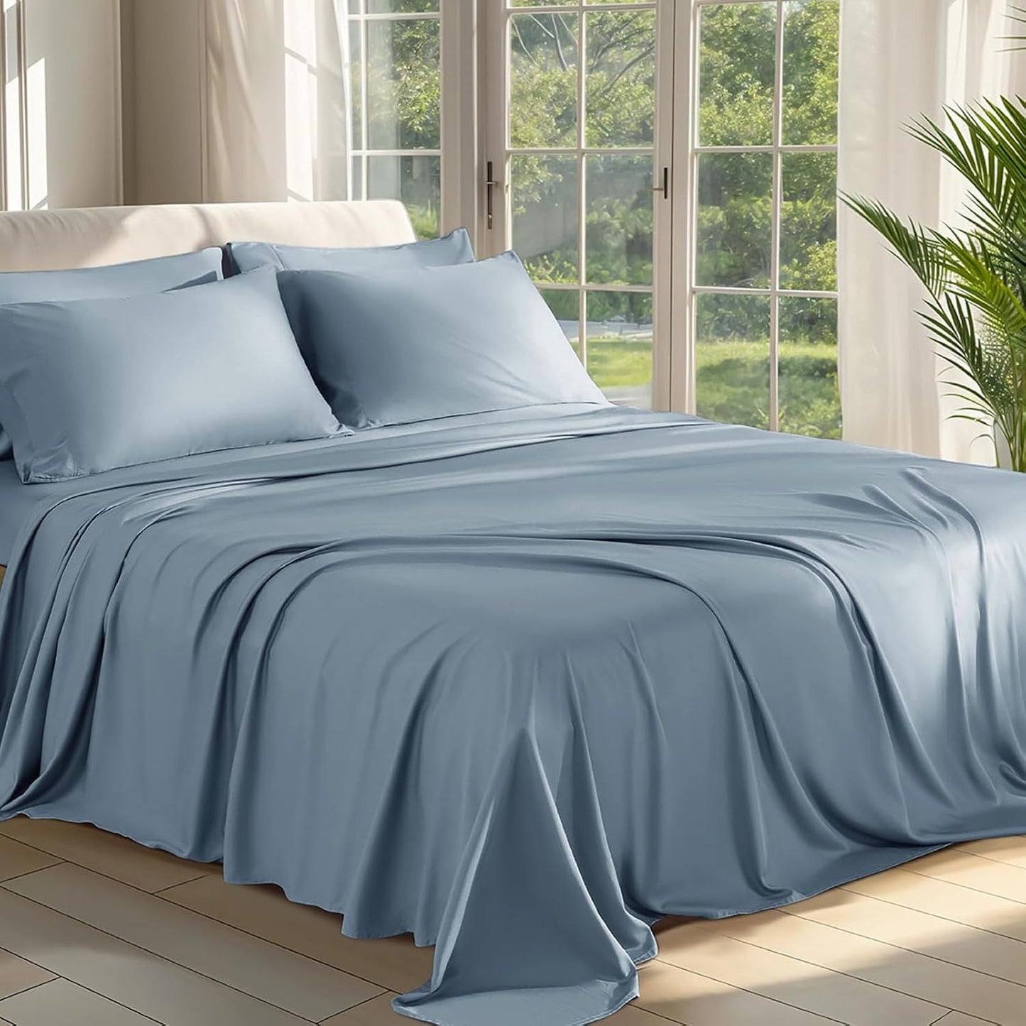 Ultra Cooling Bamboo Sheets King Size for Hot Sleepers - 6pcs