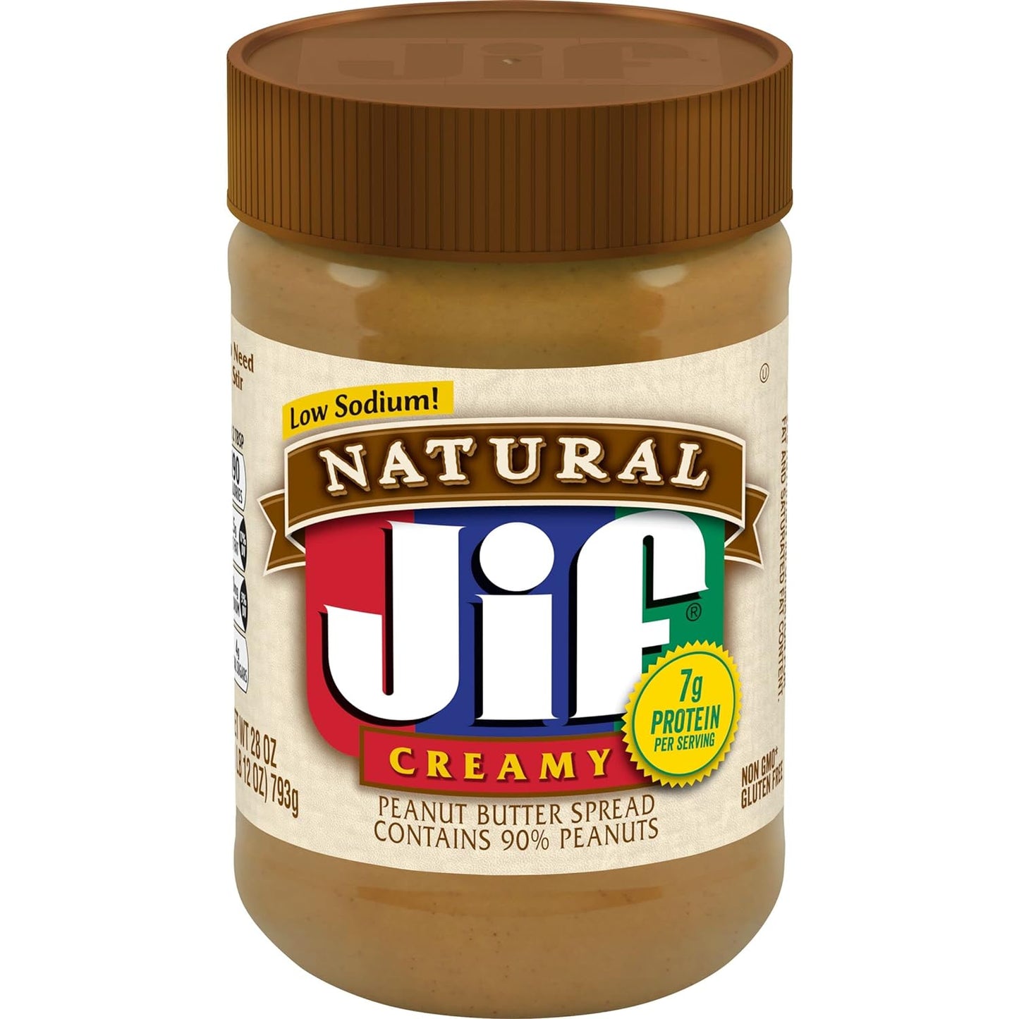 Jif Natural Creamy Peanut Butter Spread - 10 Jars of 28 Ounces