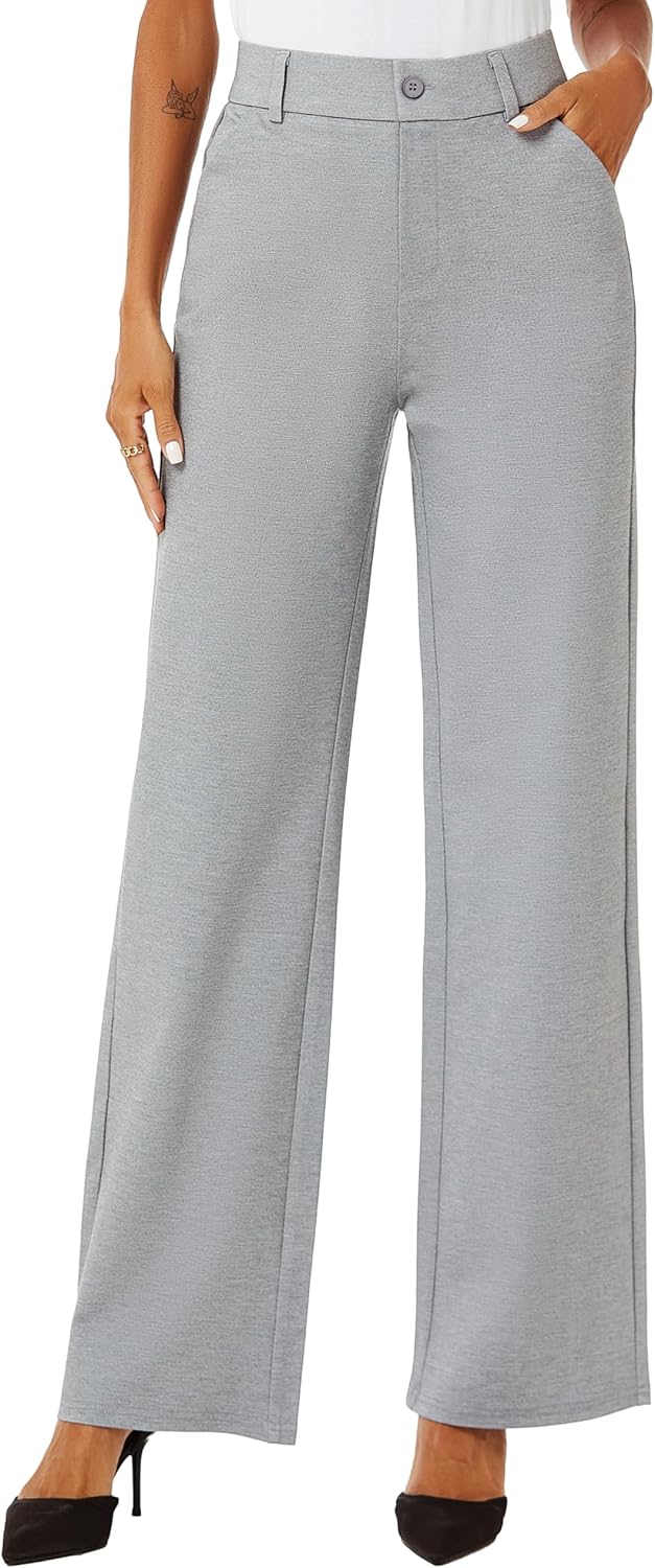 iChosy Womens High Waist Wide Leg Trousers for Casual Style