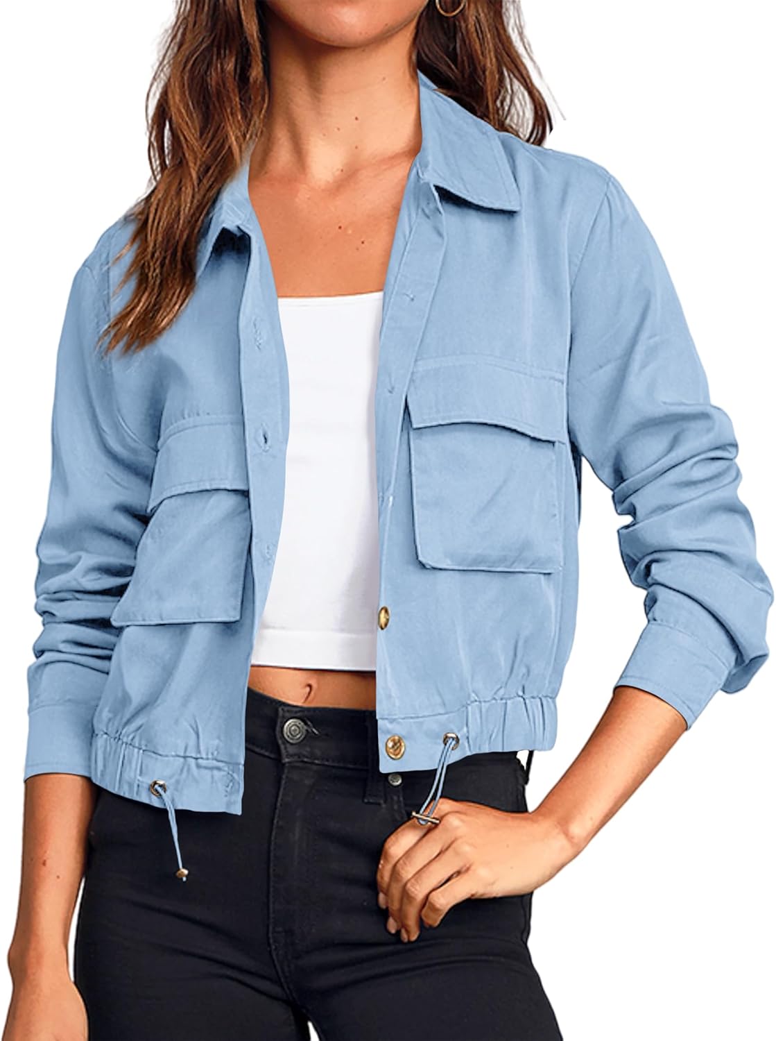 Onedreamer Women's Military Safari Cropped Jackets for Style