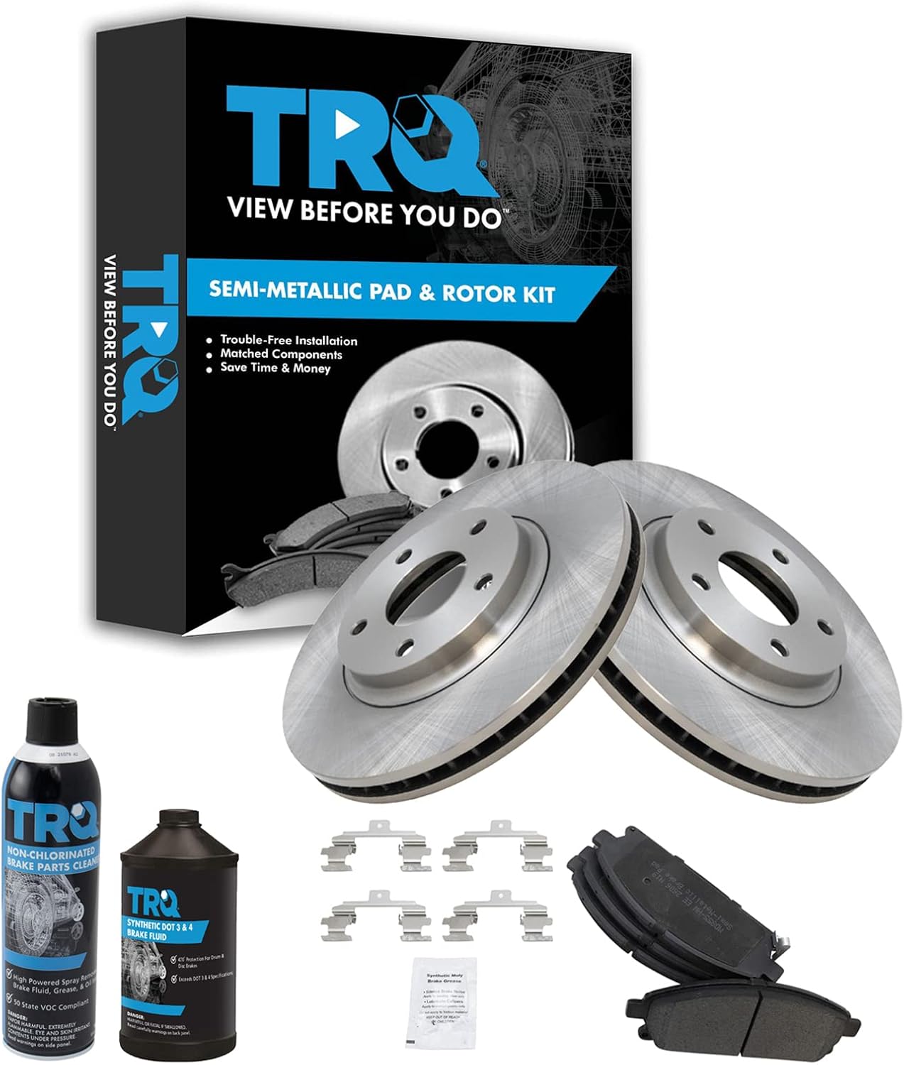 TRQ Front Brake Pad & Rotor Kit for 2004-2009 Nissan Quest