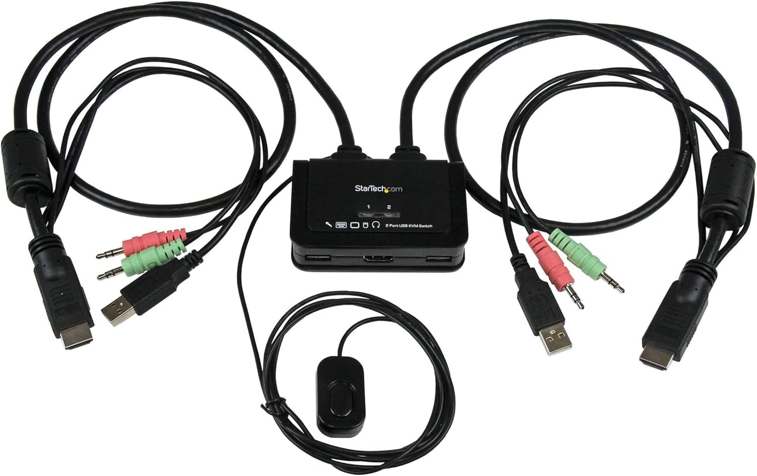 StarTech 2 Port USB HDMI KVM Switch with Audio and Remote Control