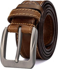 Mens 1.5in Full Grain Leather Western Cowboy Belt - Italian Leather