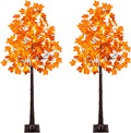 2 Pack 5FT Artificial Lighted Maple Tree - Warm White LED Fall Decor