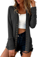 Traleubie Womens Long Sleeve V-Neck Button Down Cardigan - Lightweight